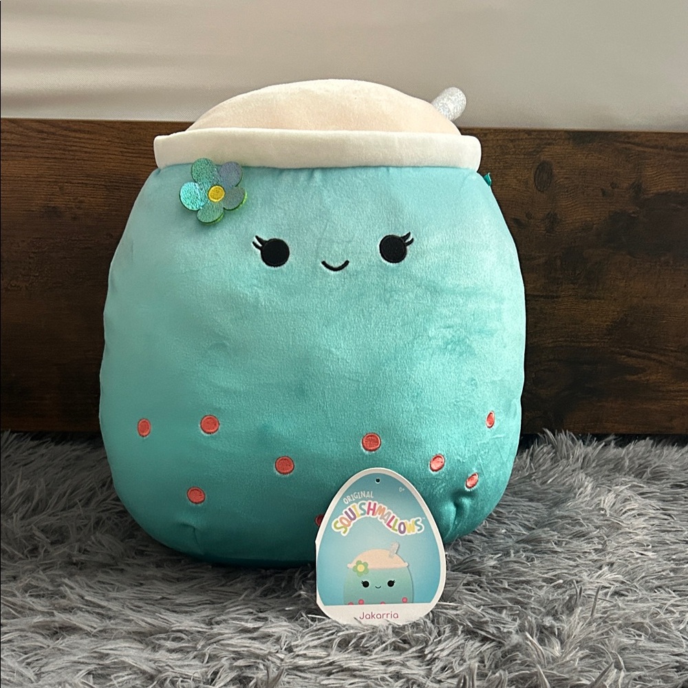 Squishmallows Teal and Cream Stuffed Animal